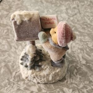 Cherished Teddies Holiday Decor with Pink and Brown Accents
